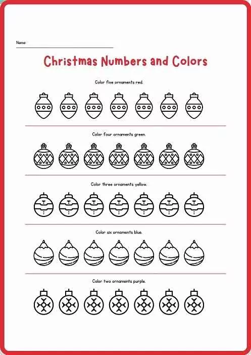  Christmas Counting and Coloring Worksheet 