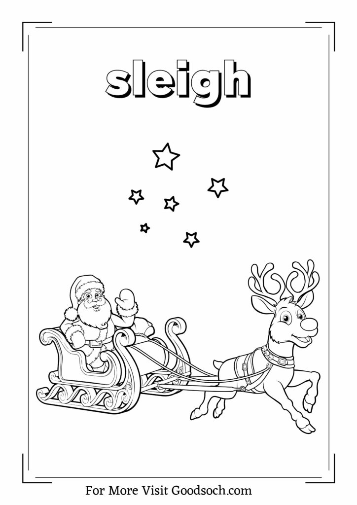 Christmas sleigh coloring