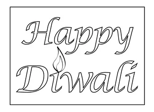 Happy Deepawali Coloring Pages 1