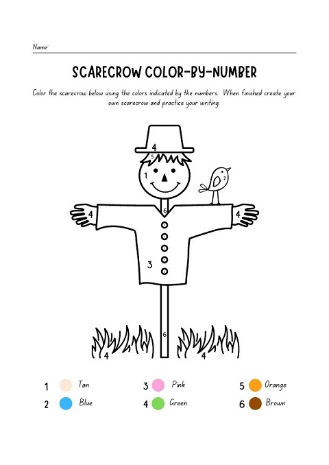 Scarecrow Coloring Pages for kids 