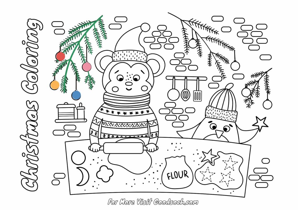 christmas coloring easy drawing
