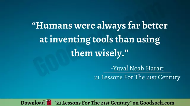 21 Lessons For The 21st Century Book PDF Quotes
