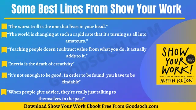 Some Best Lines From Show Your Work Book PDF